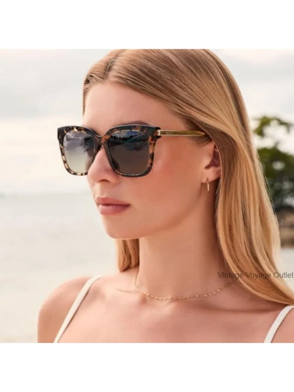 DIFF Bella Square Sunglasses for Women | Designer Frames | 100% UV Protection |